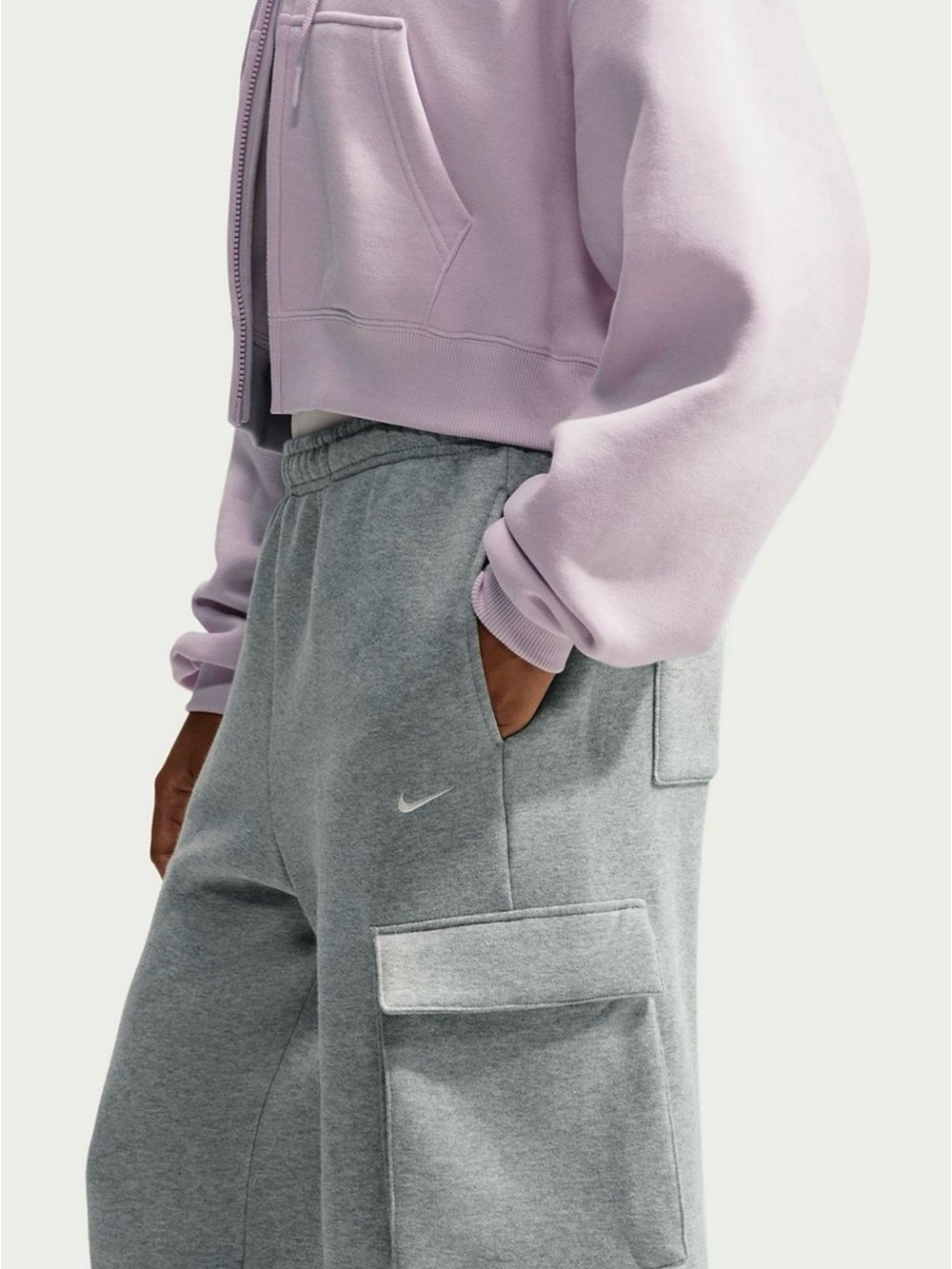 Gray Nike fleece oversized sweatpants